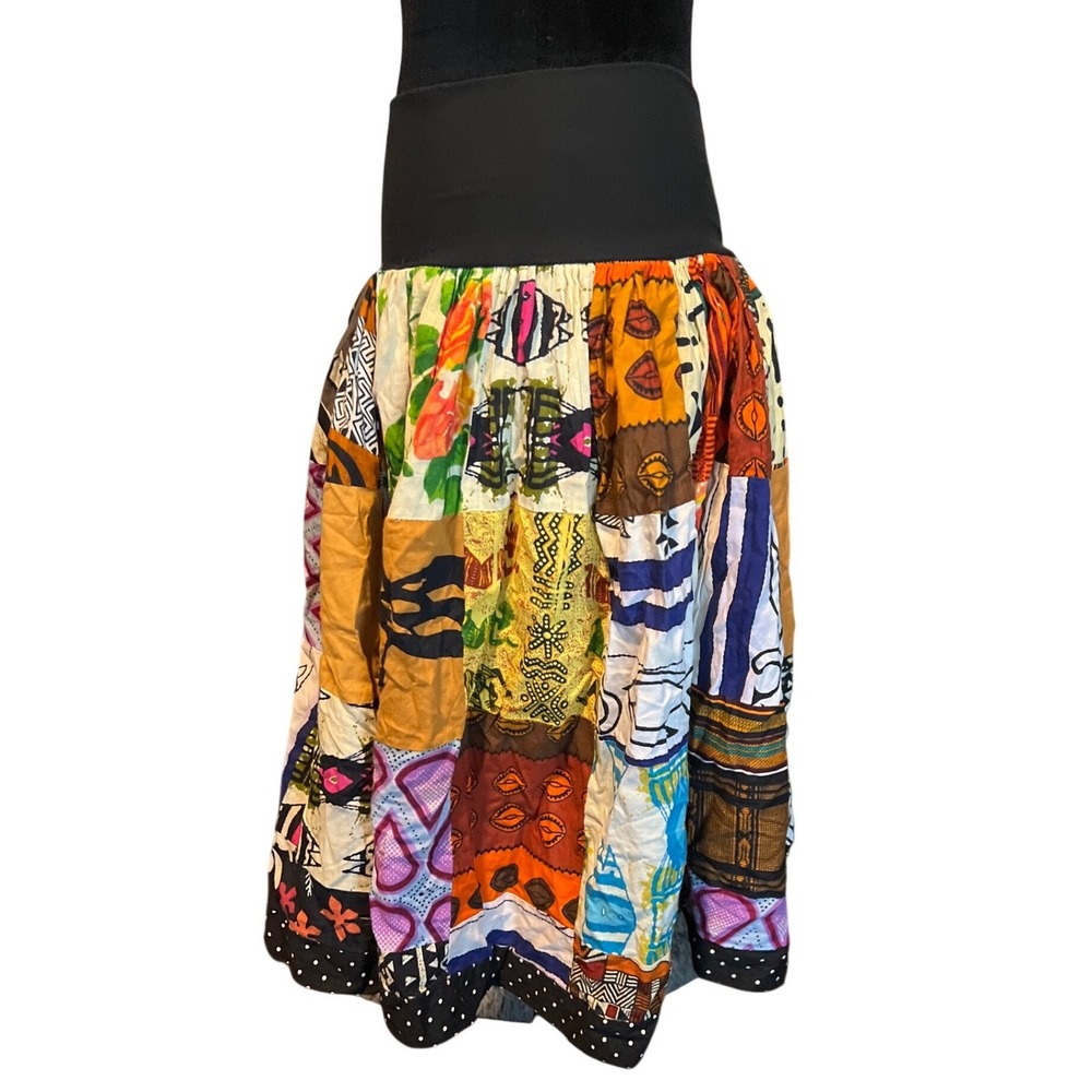 Sofistafunk Patchwork Skirt Womens Multicolor Afr… - image 6